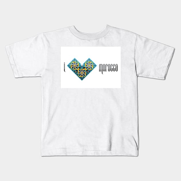 I Love Morocco Kids T-Shirt by Hand-drawn